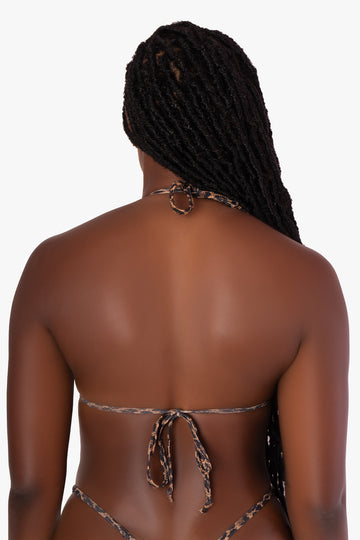 Top de bikini triangular con estampado de guepardo